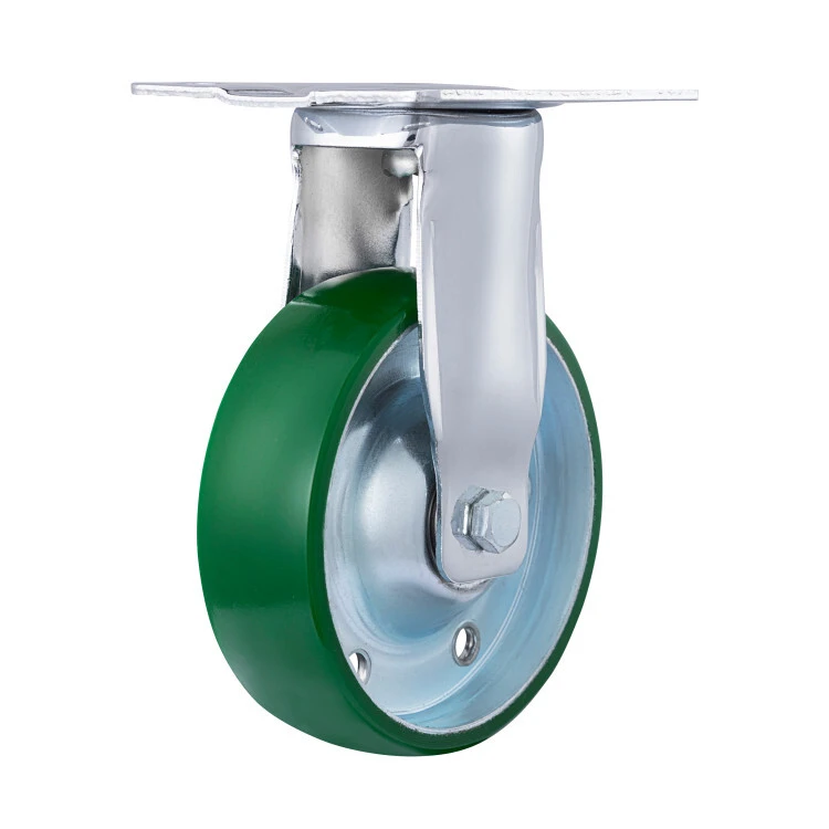 4/5/6 Inch Medium Duty Trolley Caster Steel Rim Cast Pu Fixed Caster Wheel 1