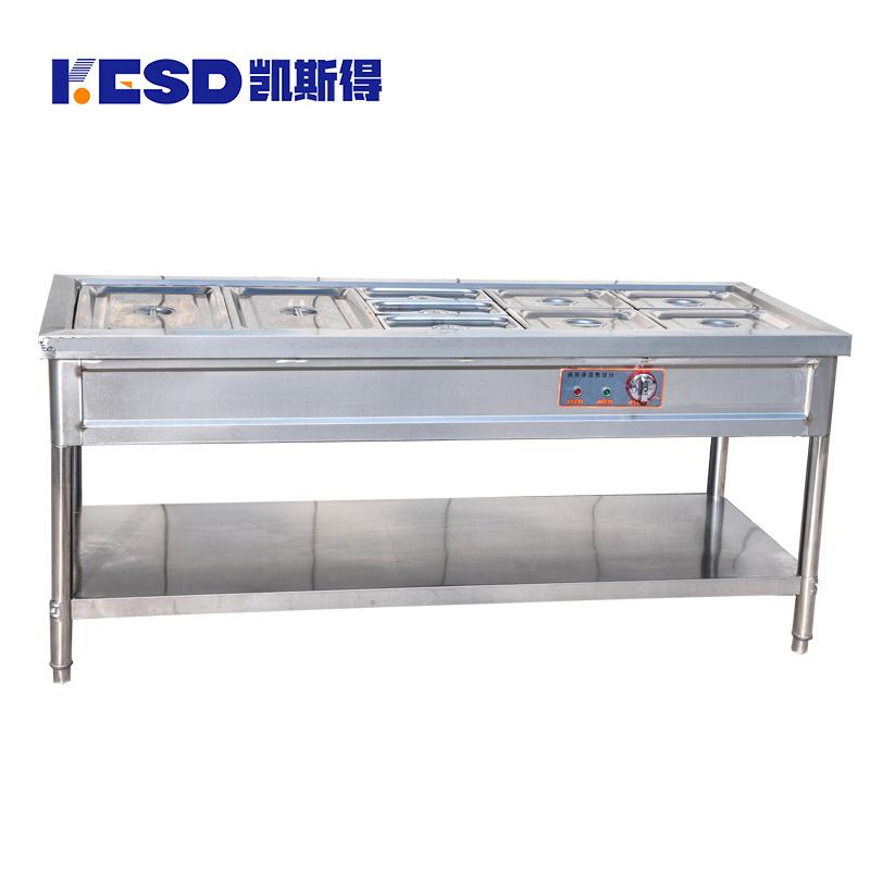 Table de buffet plus réchauffeur de nourriture commerciale en acier inoxydable