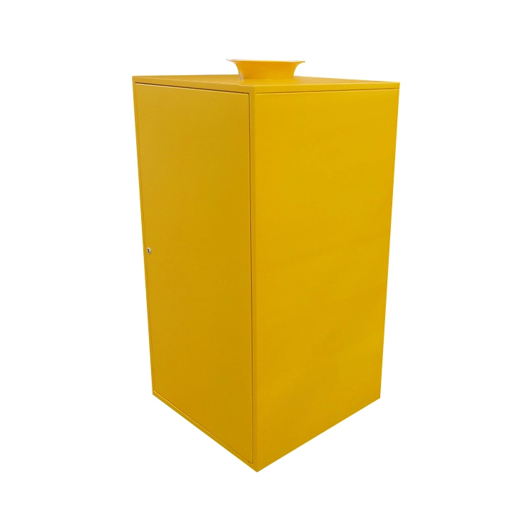 Outdoor Best Price Yellow Trash Can And Recycling Bin Public Steel Garbage Bucket Strong Trash Can For The Street 1