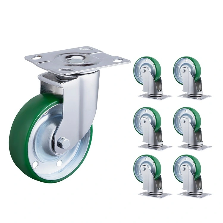 High Load 200-300kg Mid Heavy Duty 4/5 Inch Industrial Castor Wheel Pu Caster With Top Brake 1