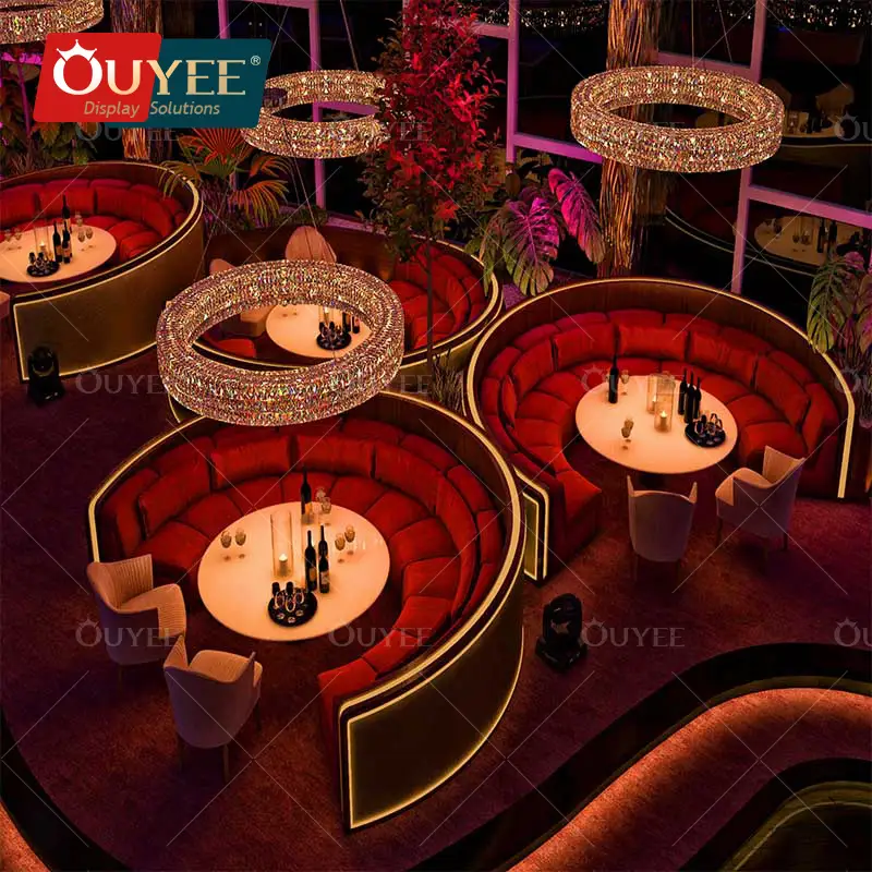 أثاث أرائك وكراسي مخصصة حسب الطلب من المصنع، مناسبة للنوادي الليلية والحانات والصالات 1