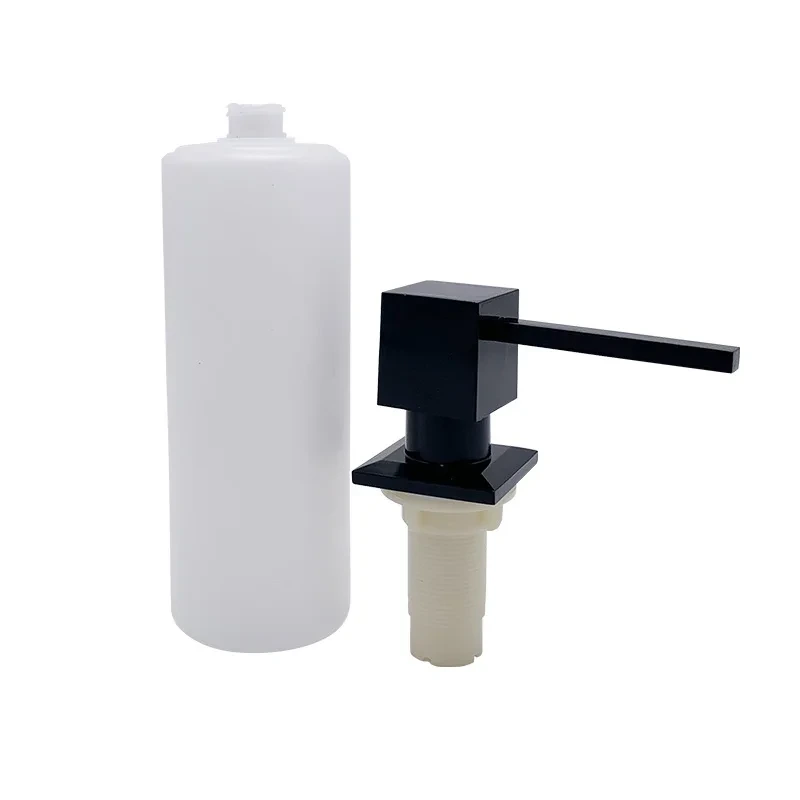 Custom Large Square Zinc Alloy Built-in Sink Soap Dispenser 1