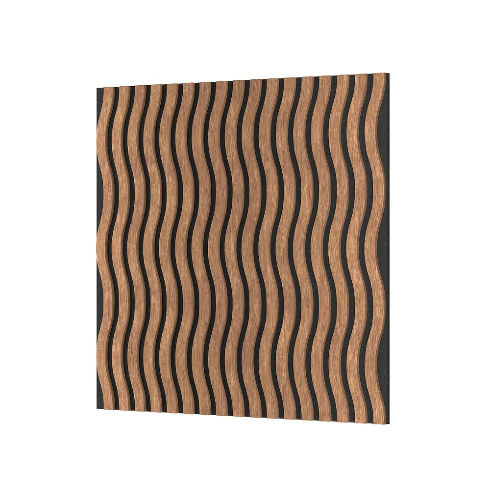 60x60cm Wave Wood Acoustic Wall Panel | Sound Absorption Slat Panel 1