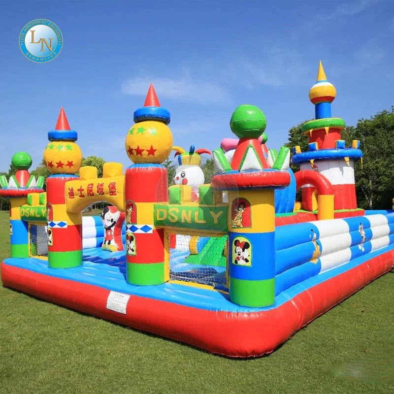 Customized Commercial Kids Indoor Inflatable Playground With Obstacles N Slides Inside 1