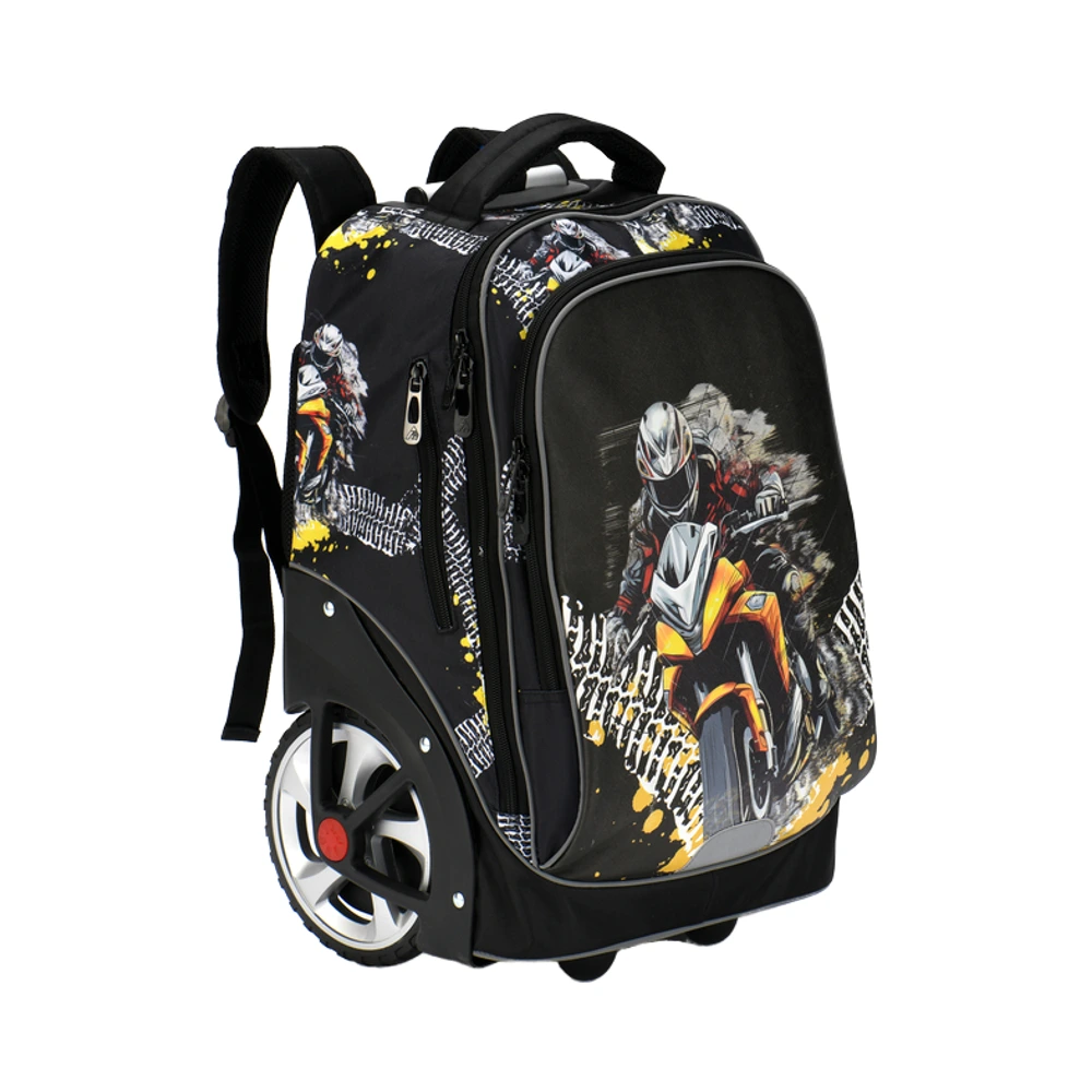 bag factory  Trolley  custom Backpack With Wheeled Design Zipper Closure Waterproof Polyester Lining Daily School Kids Trolley Bags 1