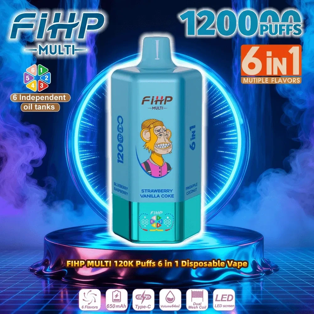 China Factory Quick Delivery Fihp 6in1 120K Puff Bar 120000 Puffs Big Mouth Disposable Vape Pen Tank Elf Vap Solo 2in1 3in1 Bood Triple Flavors - Vape Pen and Disposable 1