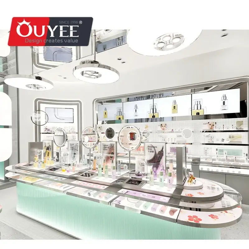 Espositore per cosmetici per negozi di bellezza - Scaffale per trucchi, arredo per negozi 1