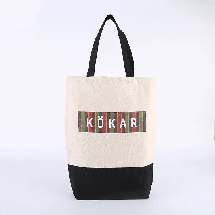 Custom Text and Pattern Professional Supermarket Shopping Canvas Tote Bag for Daily Use 1