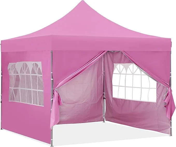 China Factory Supply Commercial Portable Instant Folding Shelter Gazebos Outdoor Pink Waterproof Pop Up Canopy Outdoor Tent 1