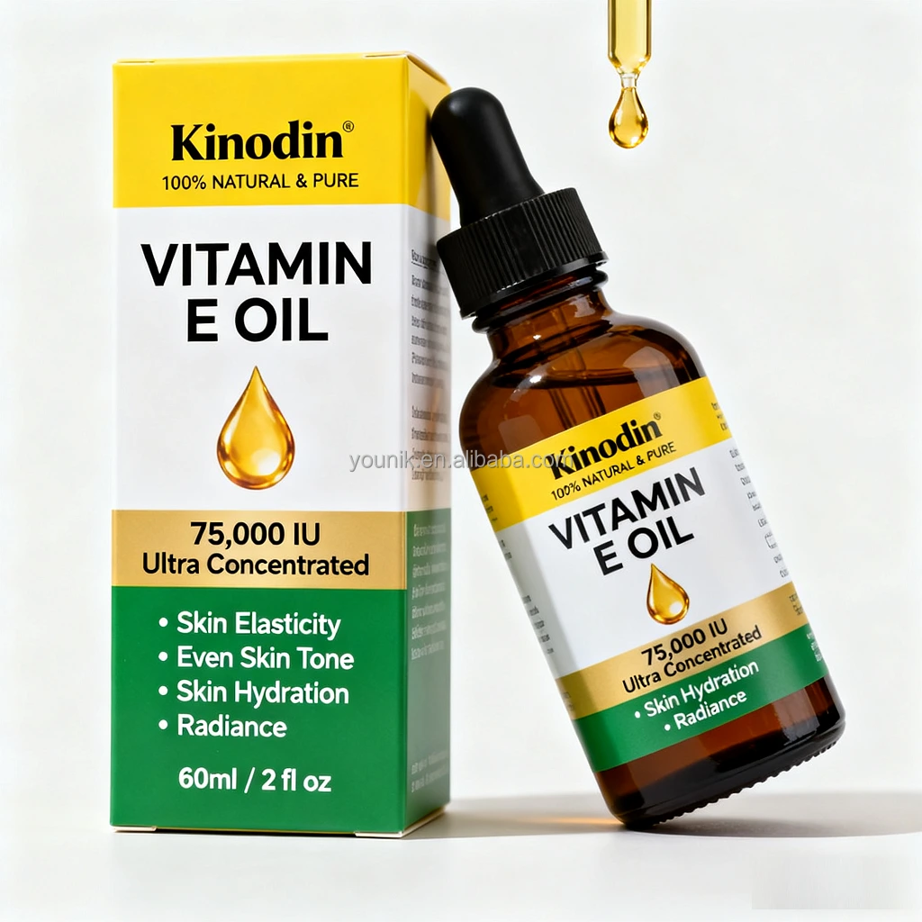 Kinodin 75.000 UI 2 fl oz Óleo de vitamina E 100% puro (sementes) Hidratante e firmador natural e fresco para a pele, alivia o ressecamento 1