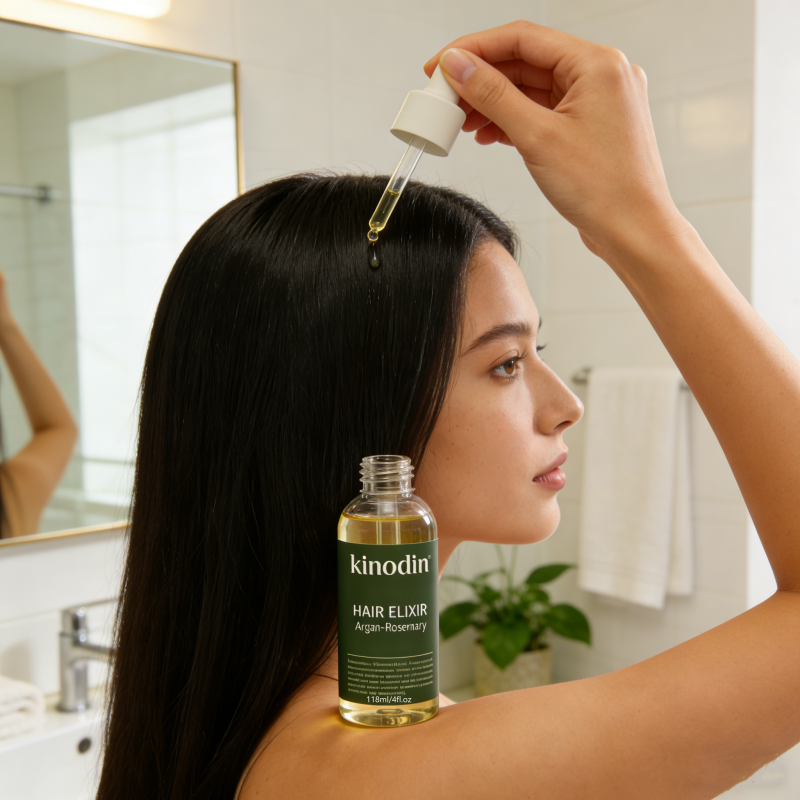 Sérum capilar vegano orgânico de marca própria para crescimento capilar 6