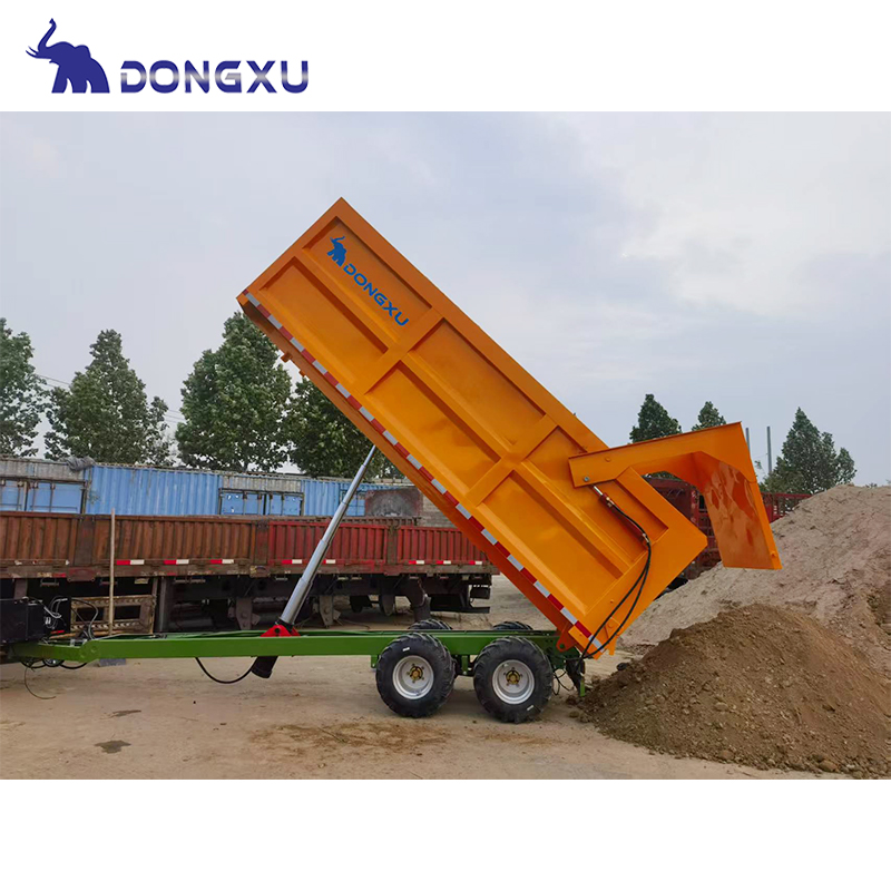 Folding Utility Trailer 8 Ton Two Wheel Mini Car Farm Wagon Tipping Dump Semi-trailer 6