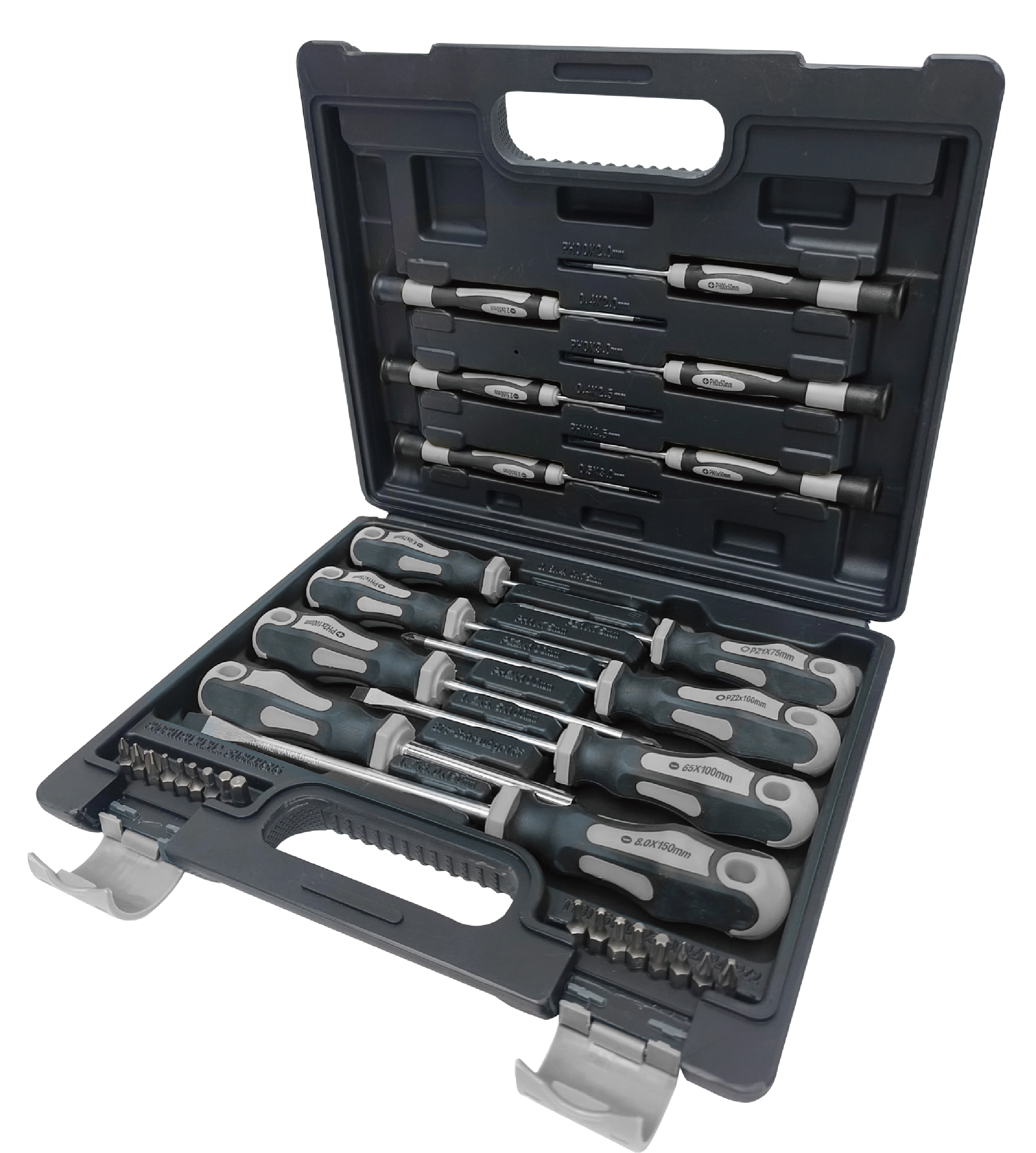 31-piece Crv High Precision Industrial Phillips Screwdriver Set Diy Tool Kit Steel Handle Chrome Packed Plastic Box Oem 1
