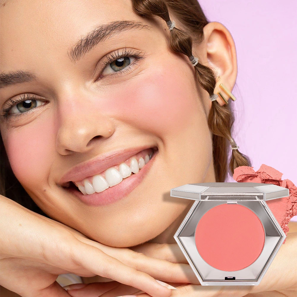 Mlm Custom Makeup 8colors Hexagon Highlight Face Makeup Compact Powder Natural Long Lasting Waterproof Highlight Blush Powder 1