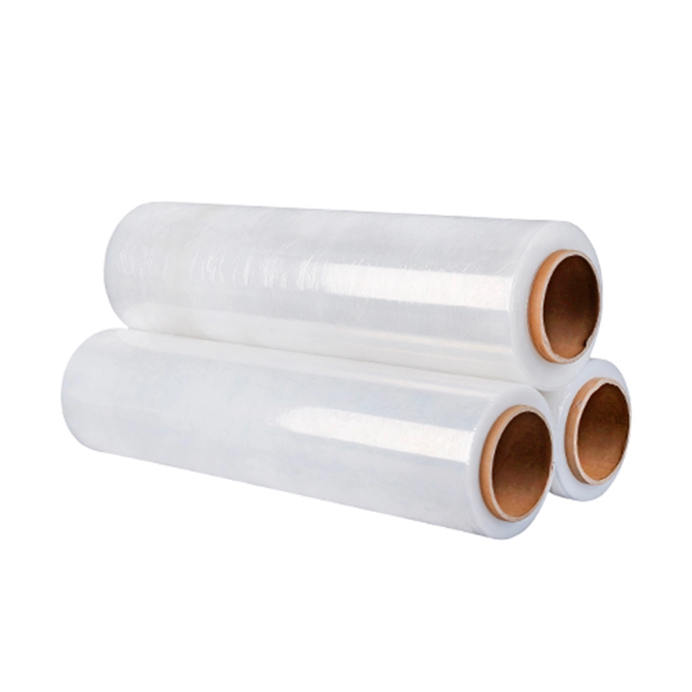 Transparent Pe Hand Pallet Wrapping Stretch Film Roll Clear Strech Wrap Plastic Packaging Film Roll 1