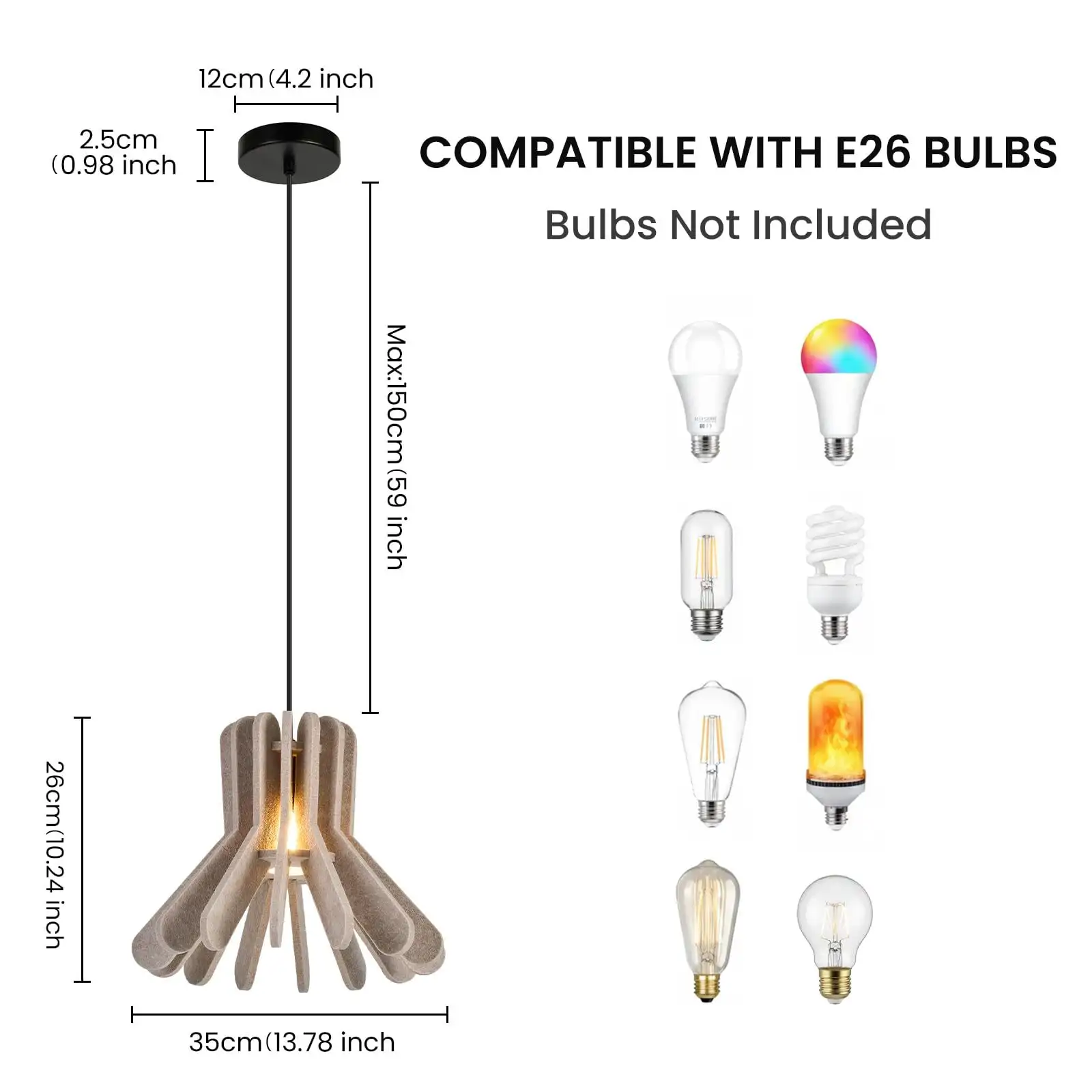 Mini oranje en zwarte halfronde kinderlamp met vilten kap en akoestische afwerking. 1