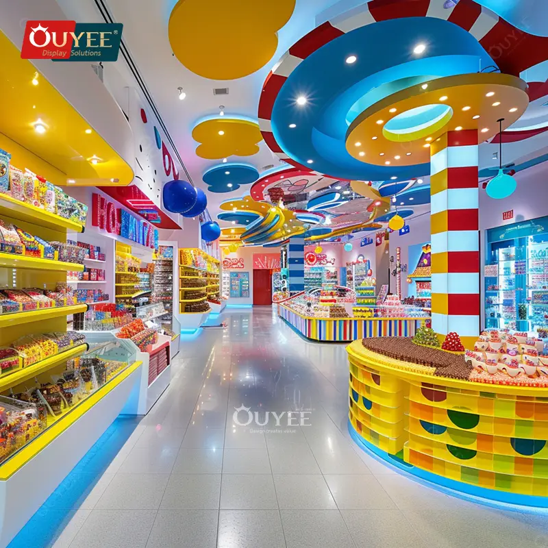 Glasvitrine für Schokolade im Süßwarenladen 1