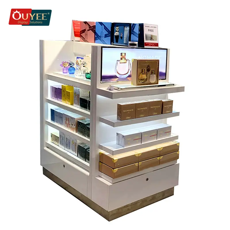 حامل عرض خشبي لأثاث متاجر العطور في مراكز التسوق 1