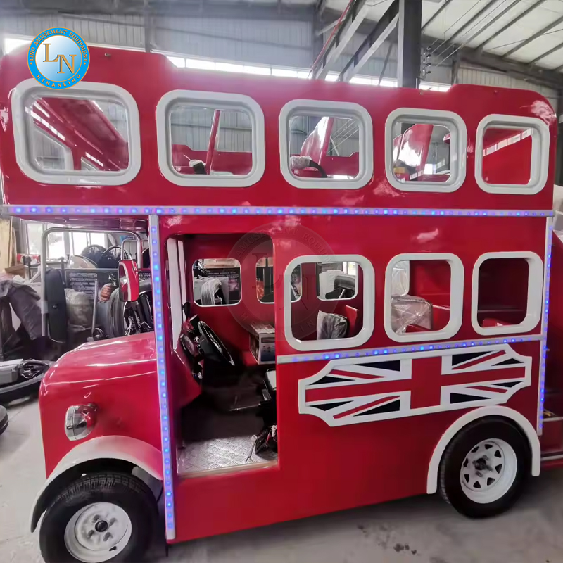 Factory Direct Electric Double Decker Bus | Open Top Kiddie Ride for Carnival Parks | LINO 3