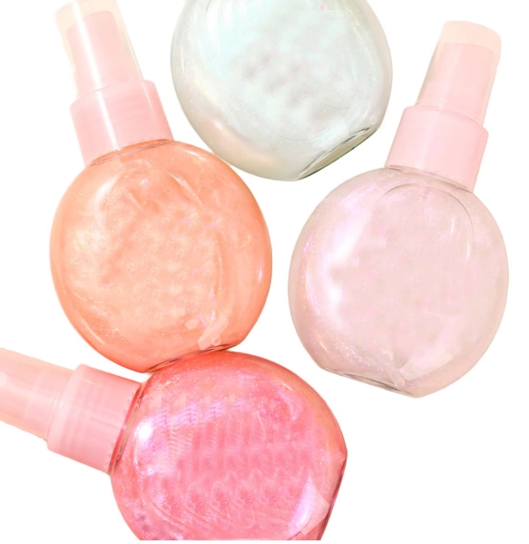 Mlm Highlighters Private Label Shimmer Oil For Body Scented Unique Bottle Coated Silicone Body Shimmer Oil 1