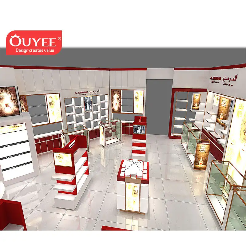 أثاث خشبي مخصص لمحلات مستحضرات التجميل ورفوف عرض مستحضرات التجميل 1