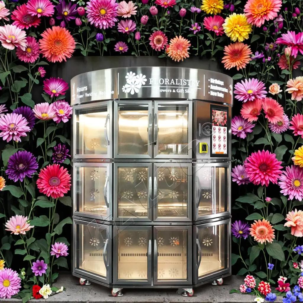 Haloo 24-hour Self-service Floral Locker Fresh Flower Vending Machine Sdk Sale For Flower Shop Refrigerator Flower Display 1