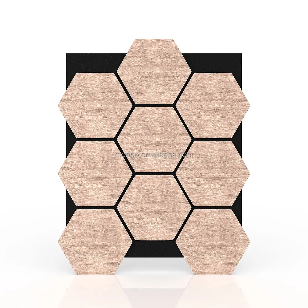 Wooden Slatted Acoustic Panels MDF Veneer Composite 3D Wall Slats Panels 1