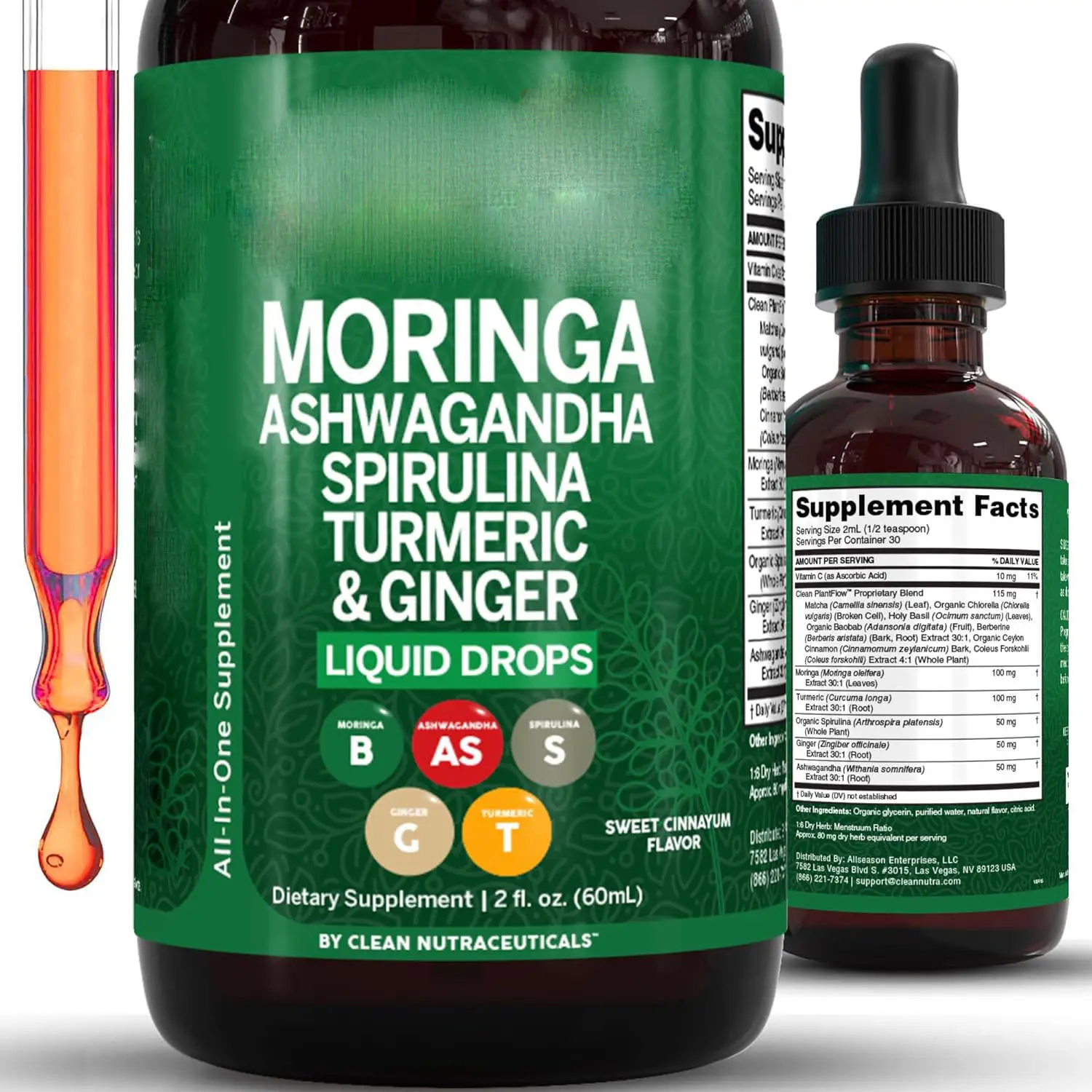 Wholesale Moringa Ashwagandha Ginger Oral Drops OEM GMP 1