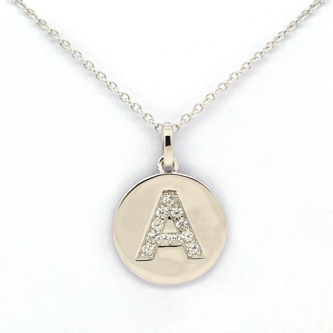 Classic Design Letter A Clavicle Chain 925 Sterling Silver Fine Jewelry Necklaces With Lab Diamond 1