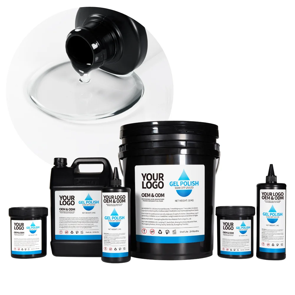 Bozlin HEMA-Free Transparent UV Hard Gel Nail Extension Builder Gel 1kg Jar 1