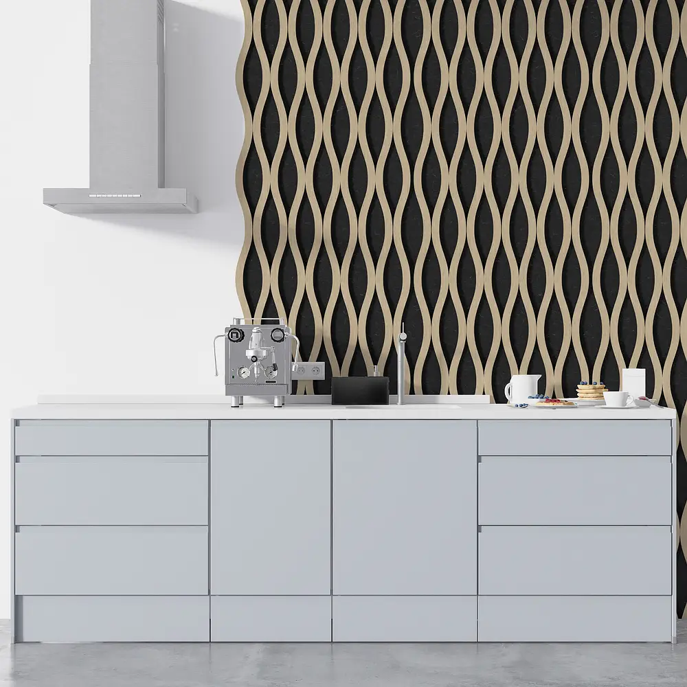 Akupanel 2400x600mm MDF Wood Slat Acoustic Sound Absorbing Wall Panel 1