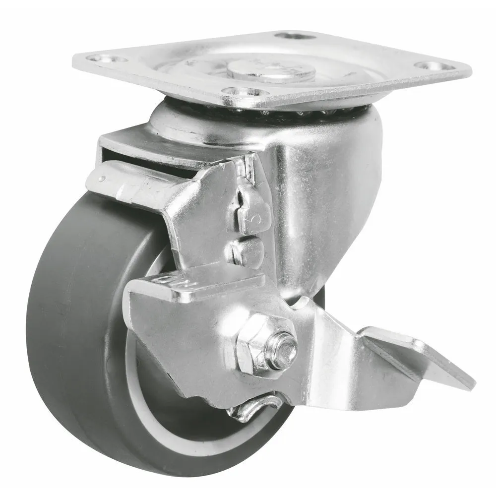 Popular 3/5 Inch Light Duty Silent Tpr Gray Swivel Wheel Caster With Brake 1