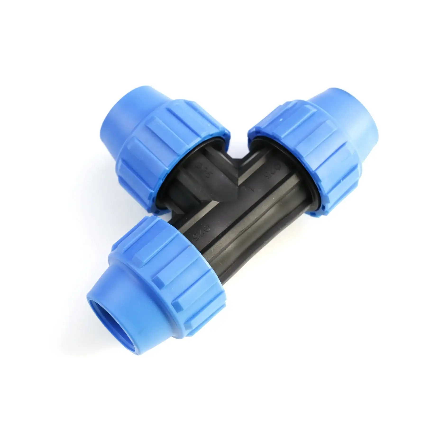 PP压缩三通接头 20-110mm PN16 蓝色 易于安装 1