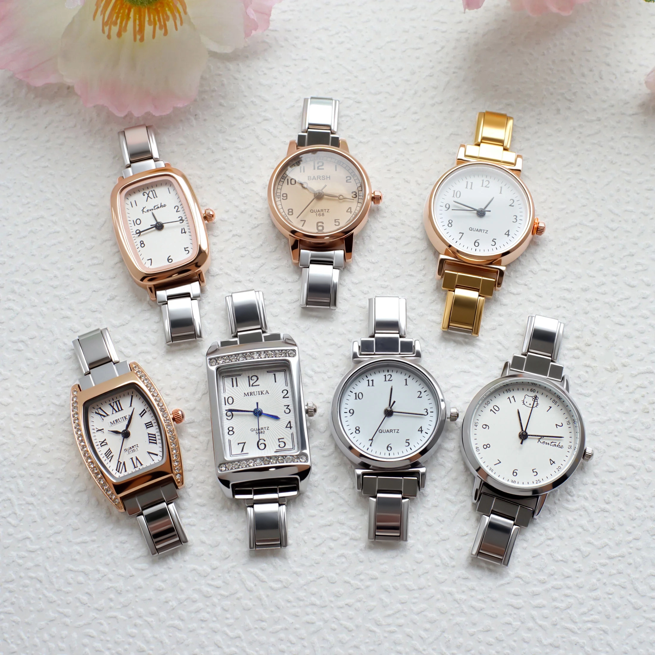 Manufacturer Wholesale Simple Fashionable Round And Square Diy Quartz Watch Beautiful Gold And Silver Watch For Man And Women 1