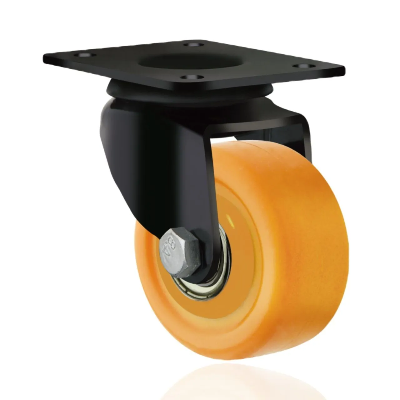Non-marking Tiny Orange Braking Castoe Wheel Light Duty Swivel Casters Wheel 1