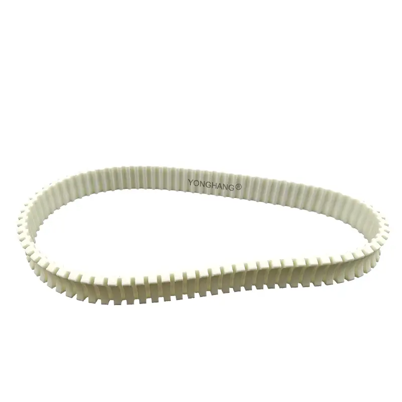 Custom White PU Timing Belts with Grooves for Sausage Tying Machines 1