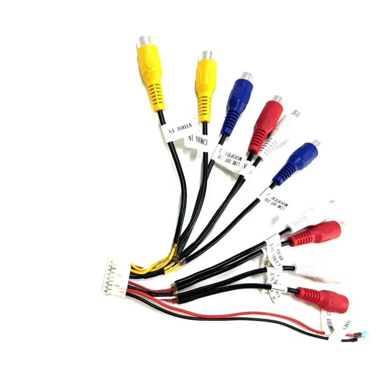 10pcs RCA Audio intégré Adaptateur de faisceau de câble Microphone 18pin Connecteur de voiture radio Android mâle 1
