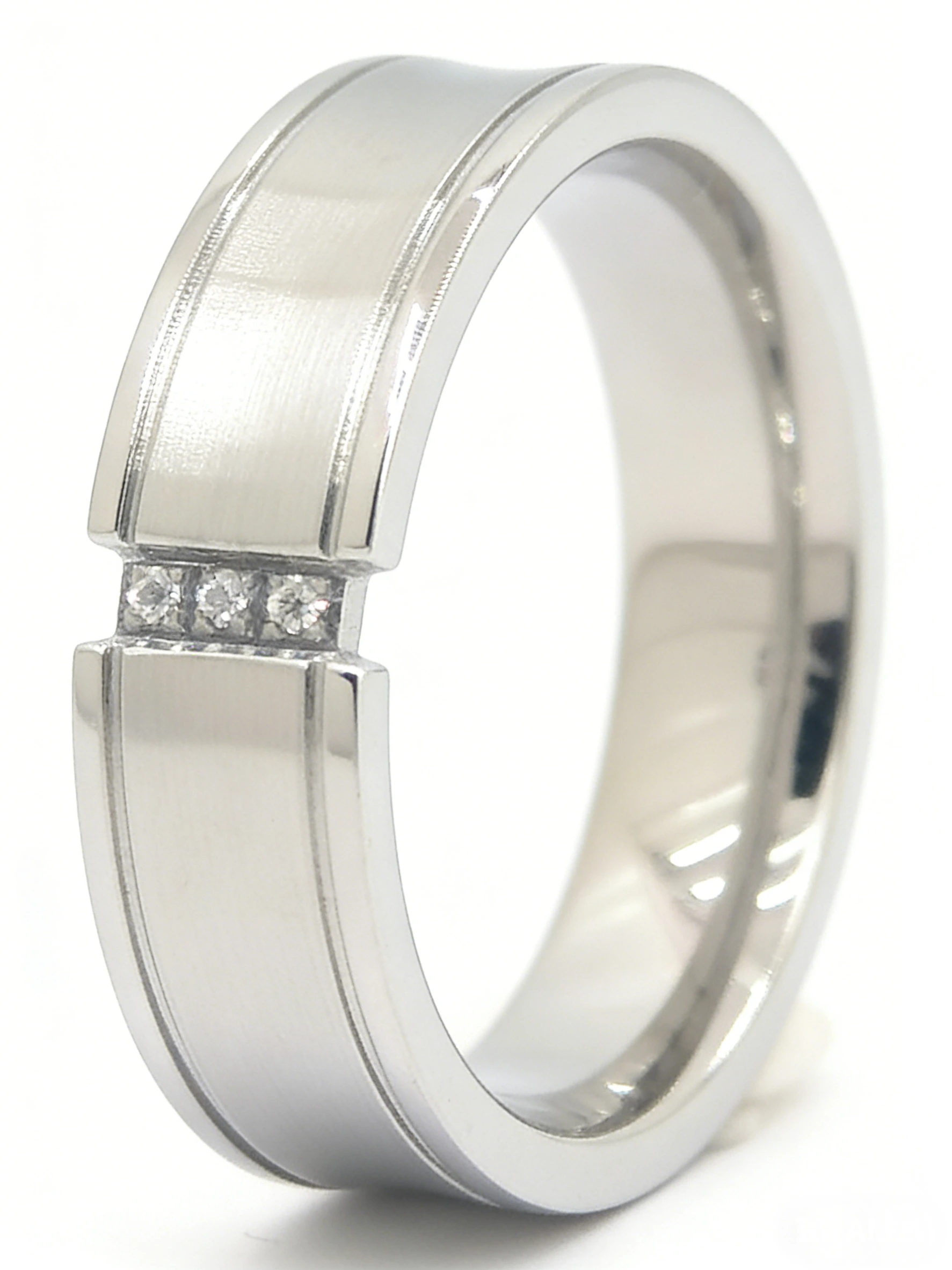 Anello chiuso di alta qualità dal design semplice in oro bianco 9 carati, gioiello pregiato, regalo di nozze. 1