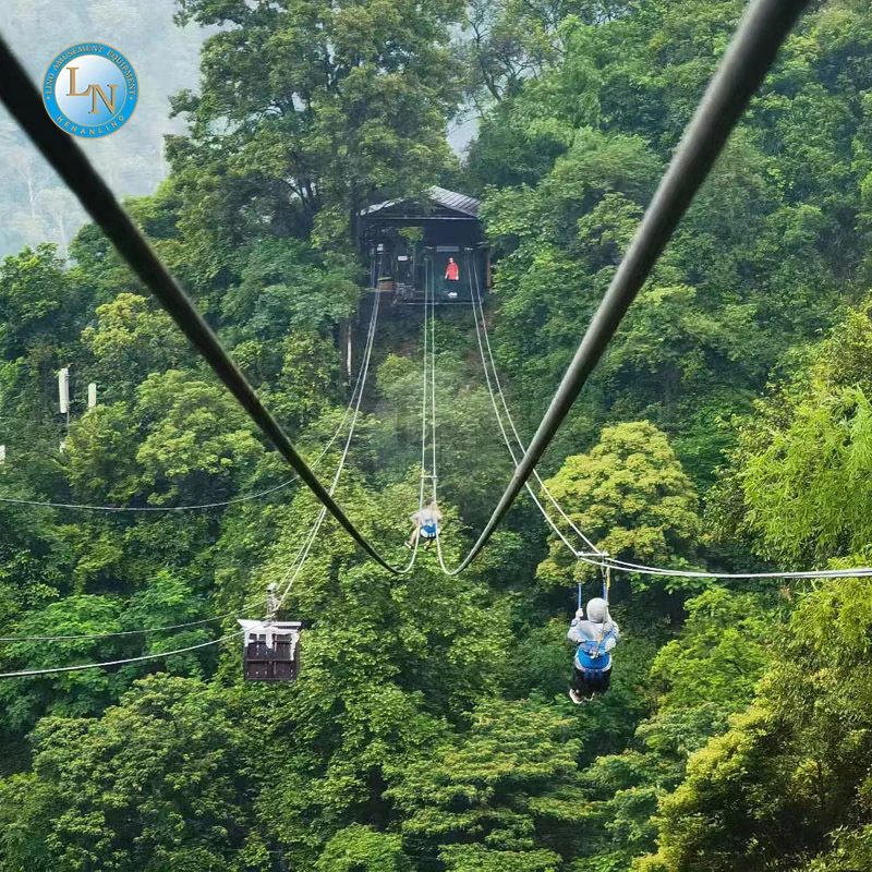 Custom Heavy Duty Zip Line Kit Full Accessories For Theme Amusement Park Ziplines Tyrolienne Flying Fox Zip Wire 1