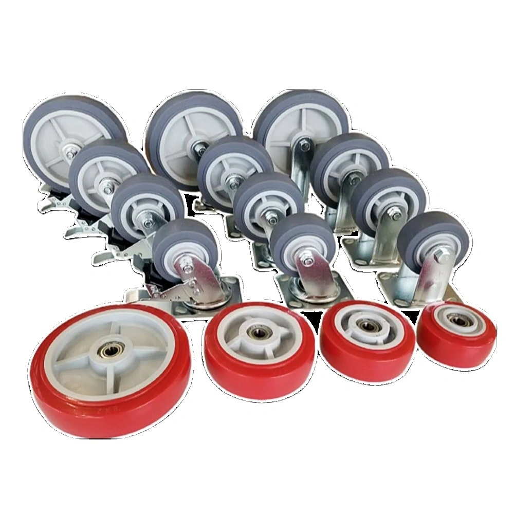 6 Wholesale Polyurethane Wheel Double Ball Bearing Pp Rim Pu Heavy Duty Industrial Swivel Caster Wheels 1