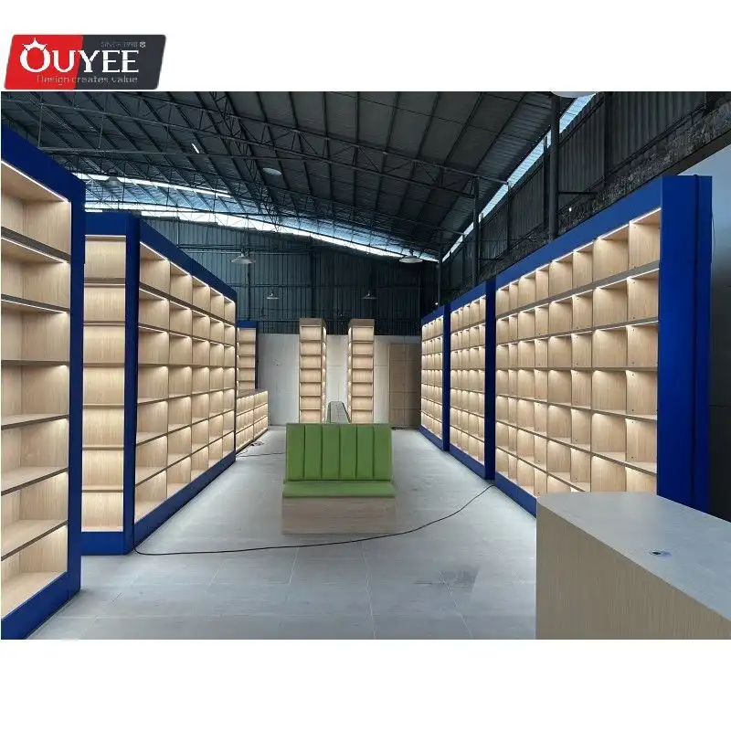 أثاث مكتبة ومتجر كتب خشبي 1