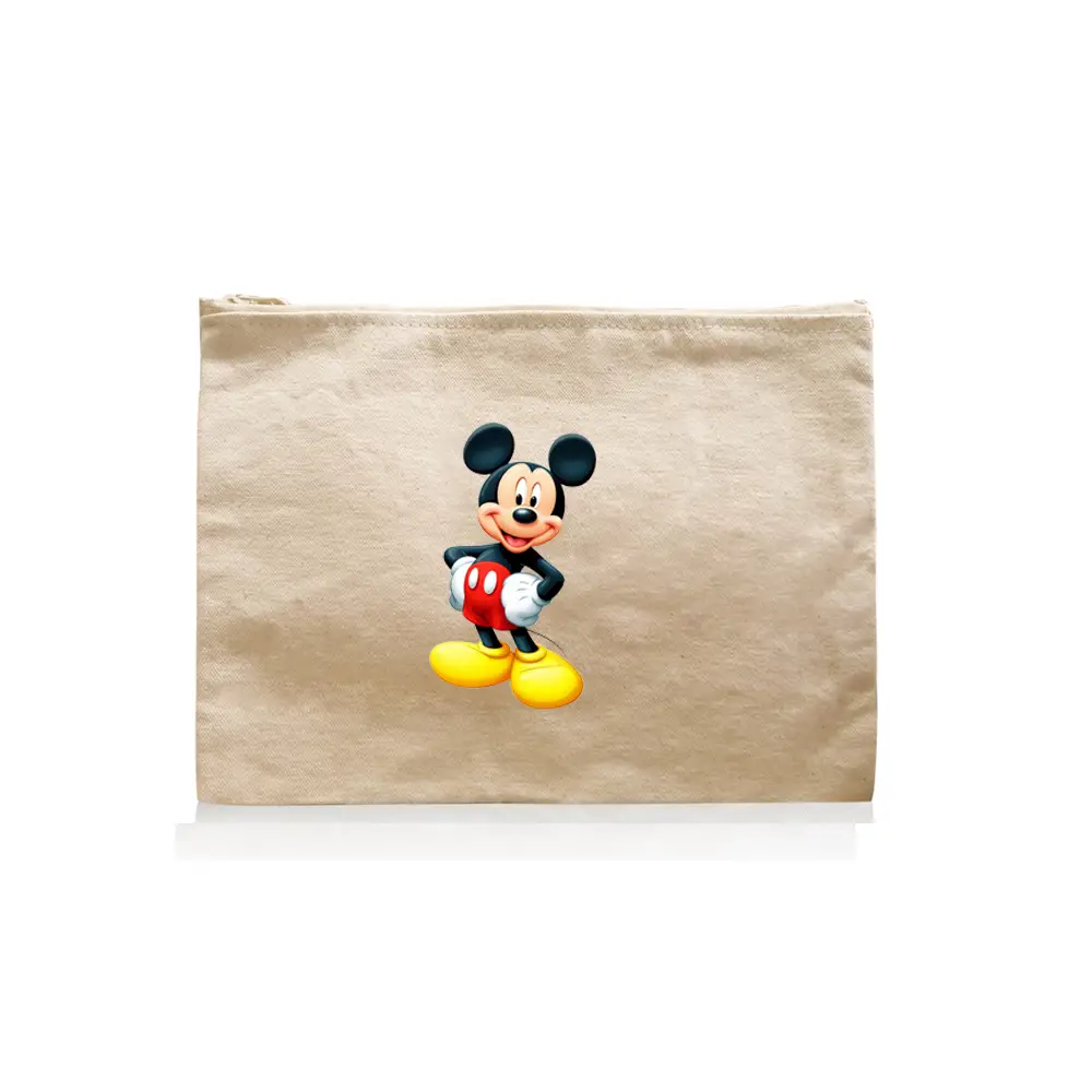 Custom Printed Stationery Cosmetics Canvas Zipper Storage Pouch 1