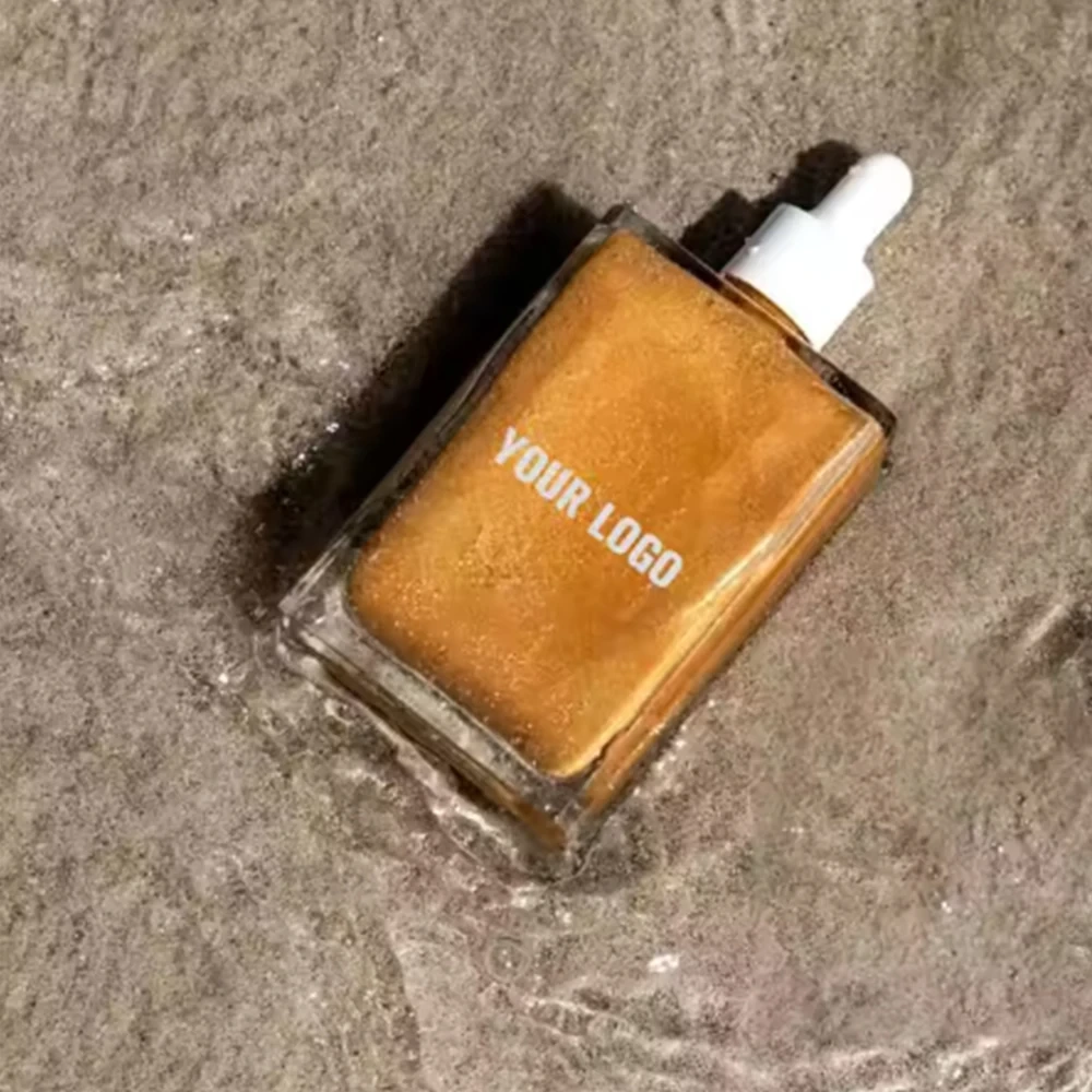 Highlighters Scented Body Shimmer Oil Private Dry With Shimmer Carrot For Gold Bulk Customer Golden Shimmering Highlighters 1