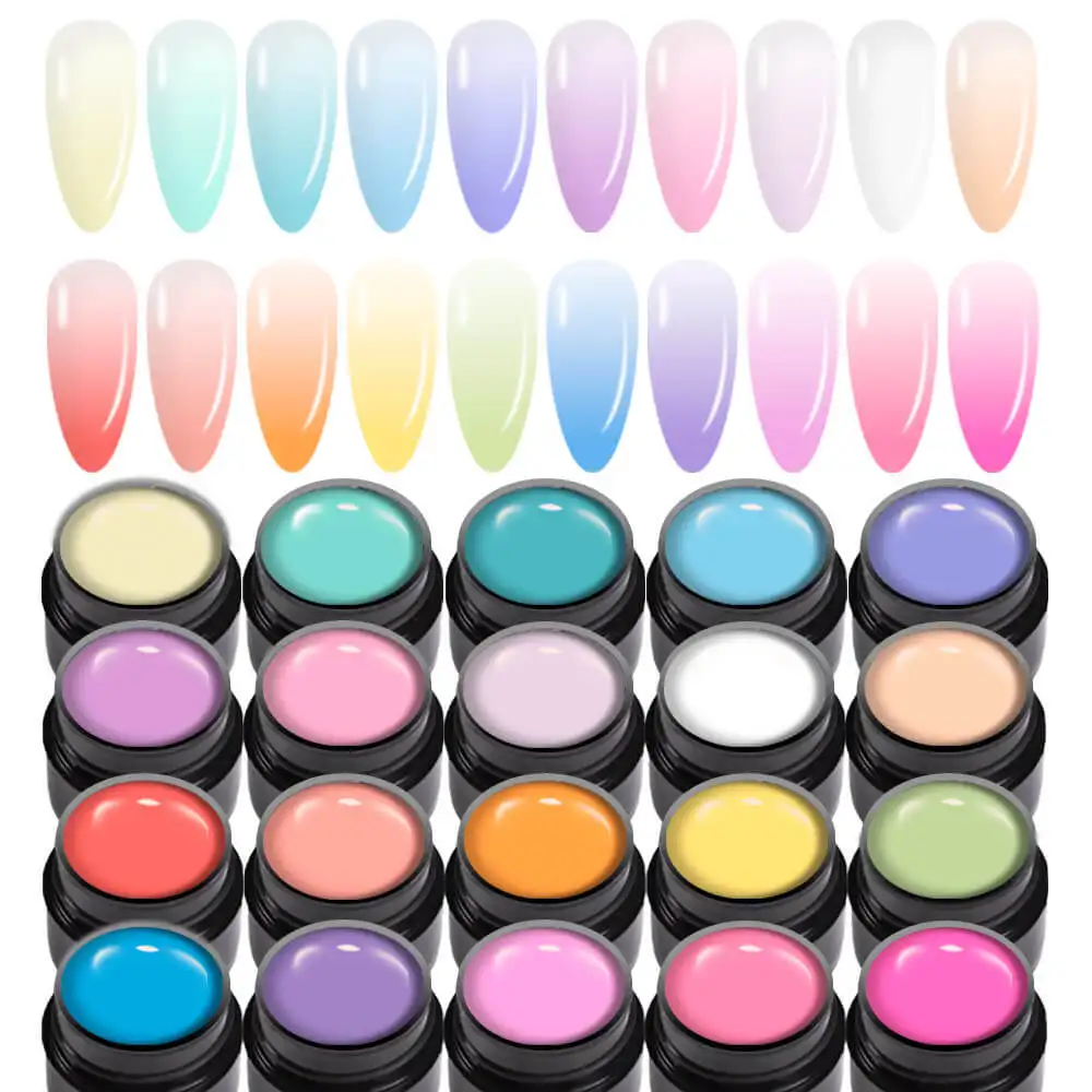 Bozlin 20 Colors Ombre Gradient Solid Gel Polish for French Nail Art 5ml 1