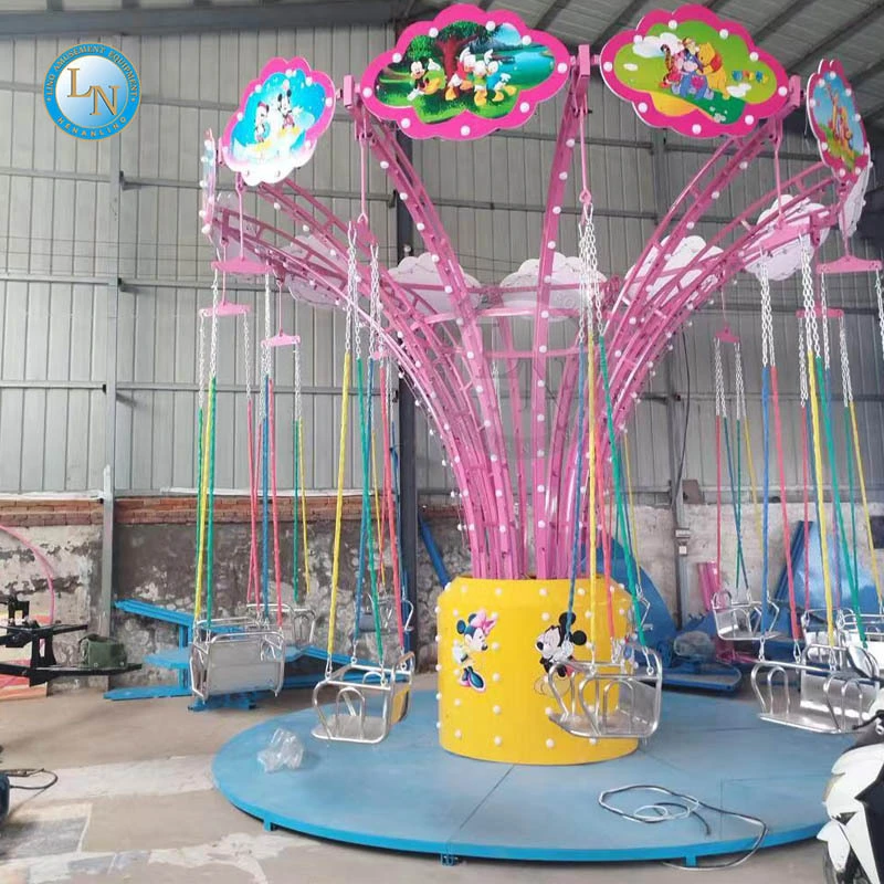 Mobile Portable Trailer Mounted Electric Mini Flying Chair Swing Carousel Ride For Kids For Sale 1