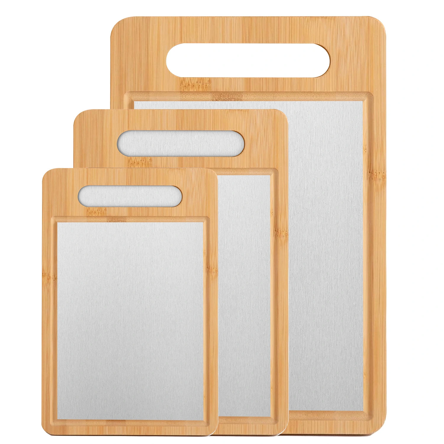 1.5cm Thick Stainless Steel Grooved Antibacterial Cutting Board 1