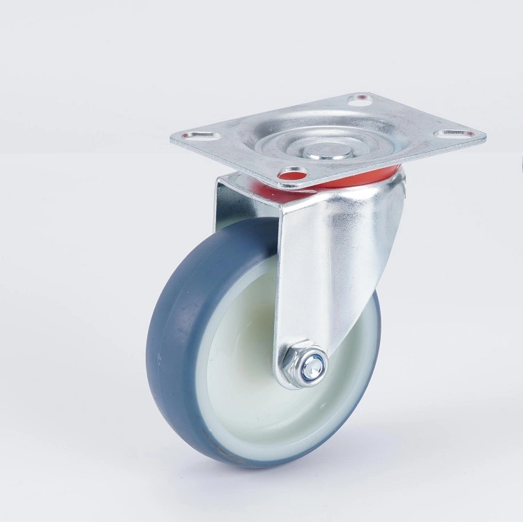European Style Industrial 3 4 5 Inch Blue Tpr 60-100kg Load Capacity Food Service Equipment Swivel Caster Wheel 1