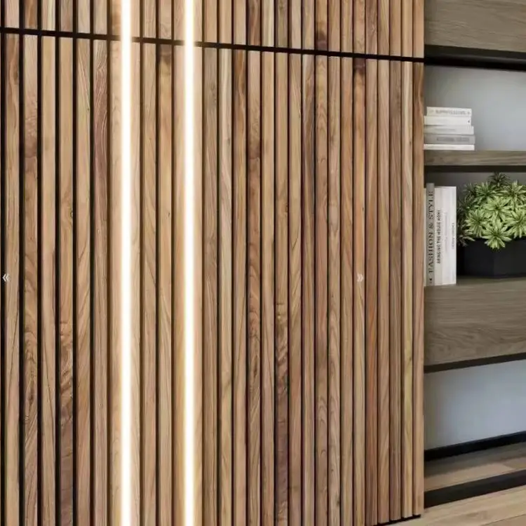 LED Acoustic Panels with 3D Wood Slat and Integrated LED Lighting for Walls 1