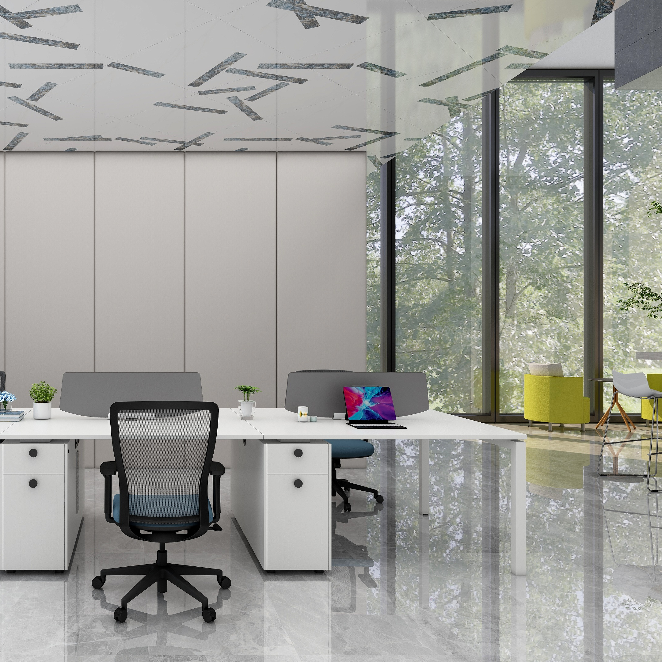 Профессиональный офисный стол для дома, современный деревянный рабочий стол, модульные рабочие станции с выдвижной перегородкой. 1