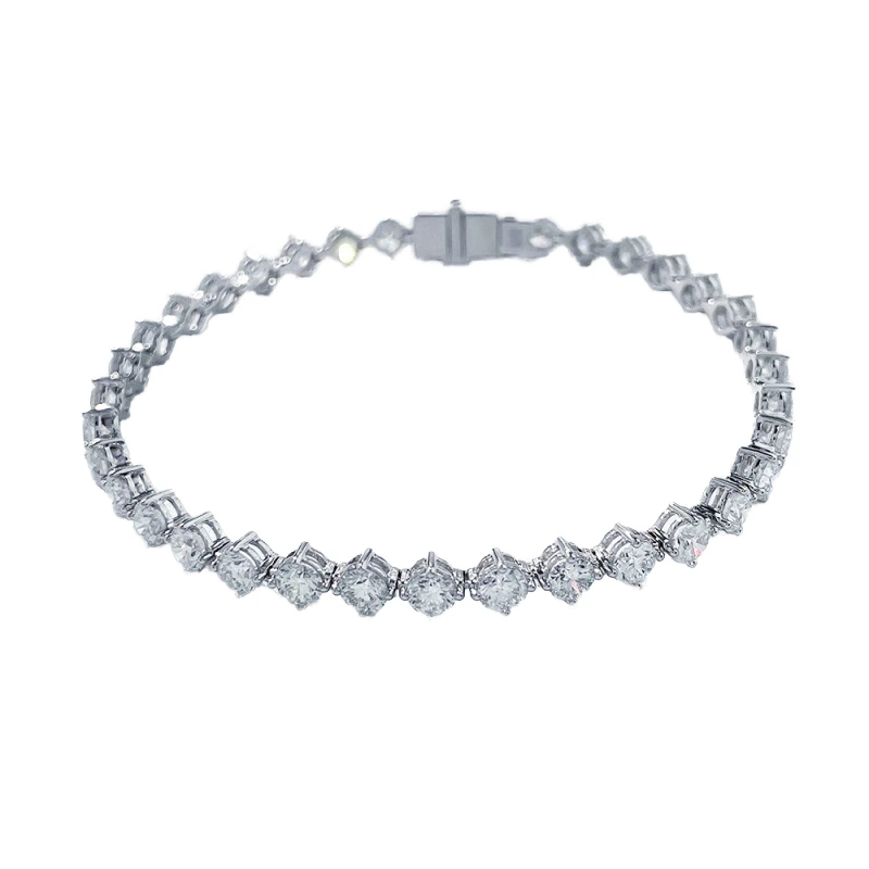 Dk 18k Gold Lab Diamond Tennis Bracelet 2.28ct Fashion & Luxury Bracelet For Weddings Or Gift Parties Diamond Accented 1
